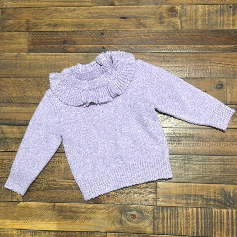 Lavender Ruffle Knit Sweater